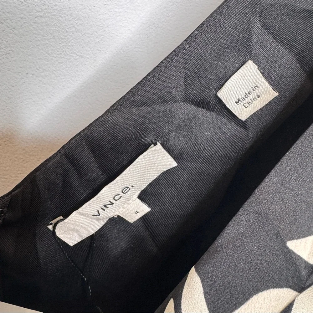 Vince Black and Cream Floral Midi Dress - Picture 4 of 5